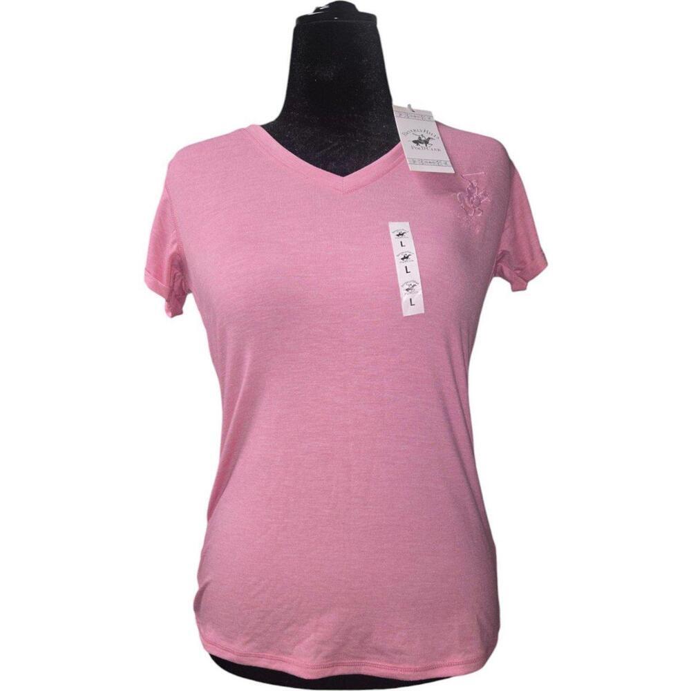Women's Pink Beverly Hills Polo Club Shirt Size Large New With Tags